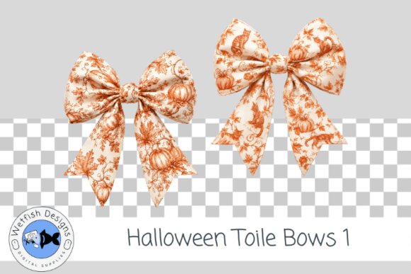Halloween PNG Toile Bows 1