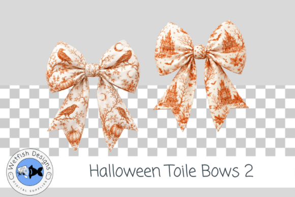 Halloween PNG Toile Bows 2