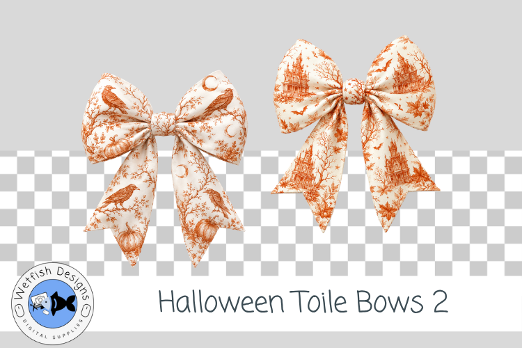 Halloween PNG Toile Bows 2