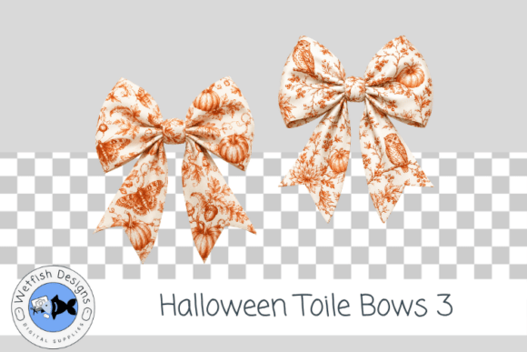 Halloween PNG Toile Bows 3