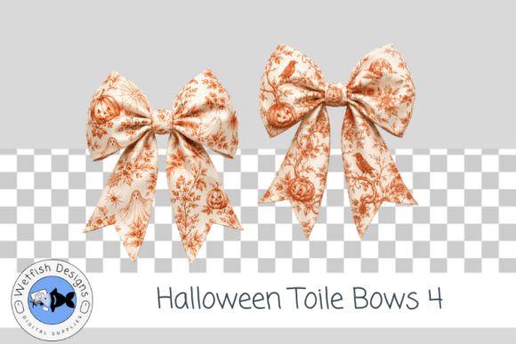 Halloween PNG Toile Bows 4
