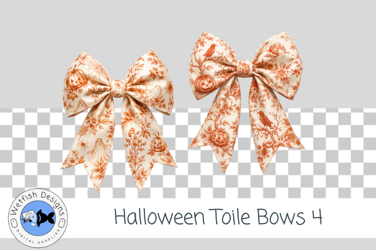 Halloween PNG Toile Bows 4
