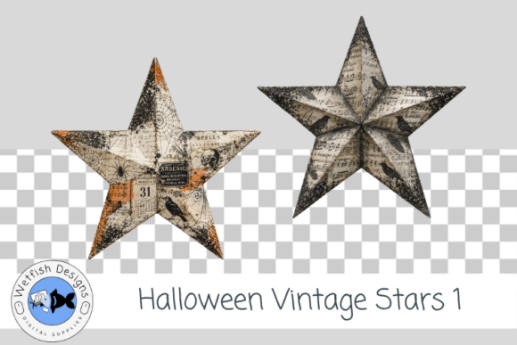 Halloween Vintage PNG Stars 1