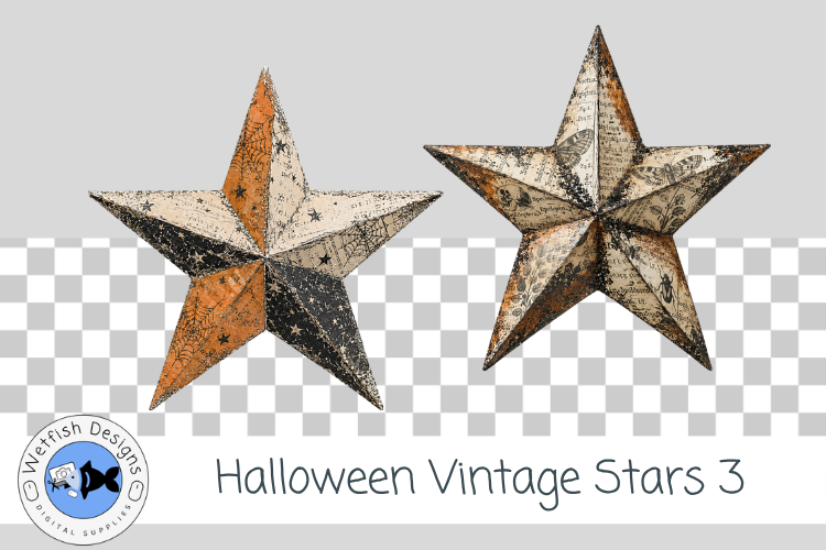 Halloween Vintage PNG Stars 3