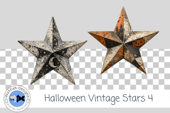 Halloween Vintage PNG Stars 4