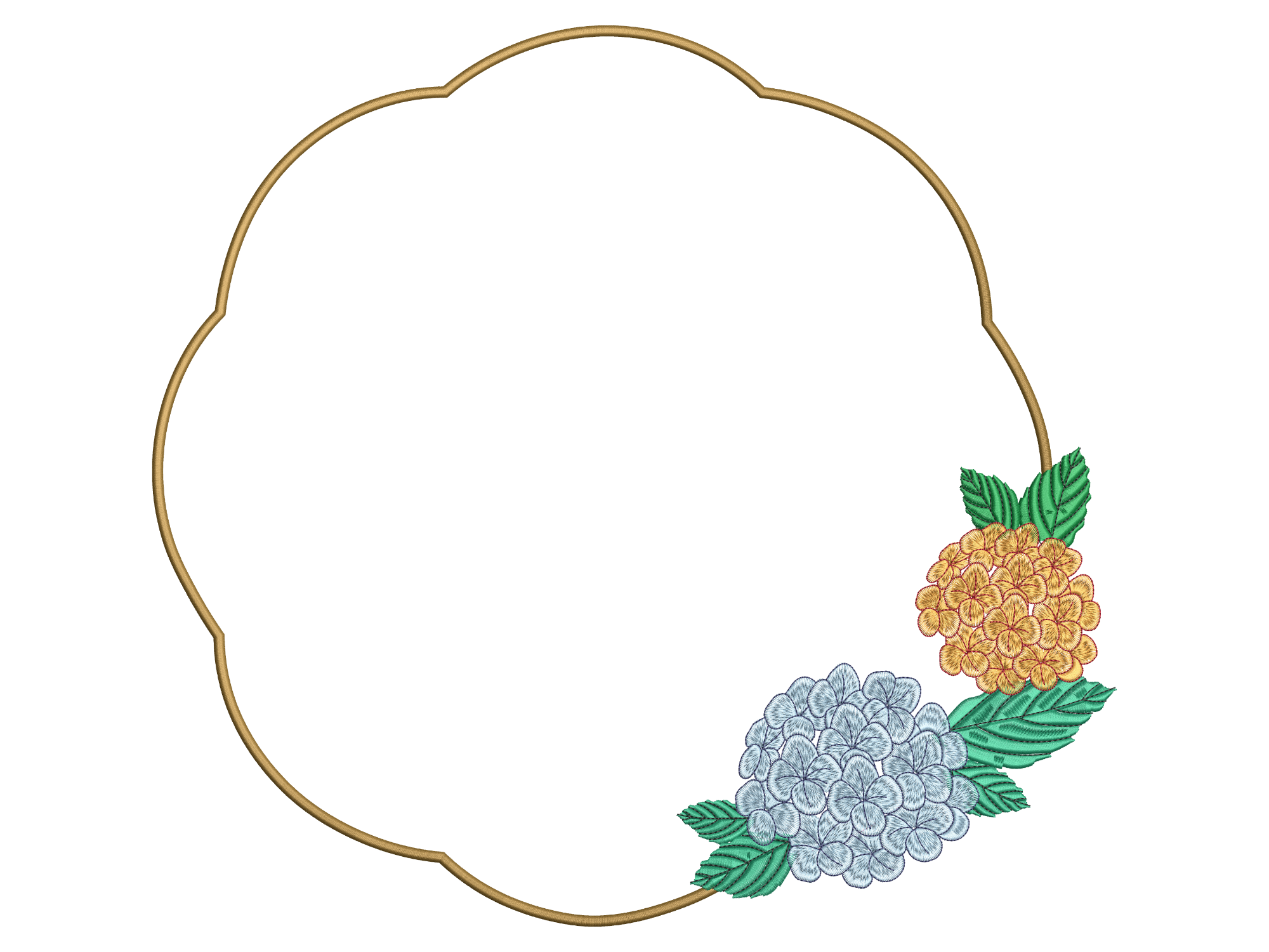 Hydrangea Botanical Floral Frame