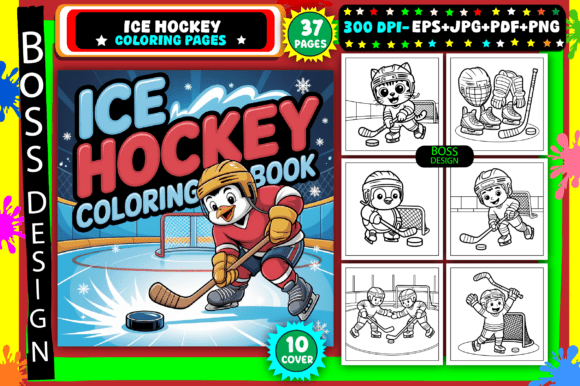 Ice Hockey Coloring Pages for Adults