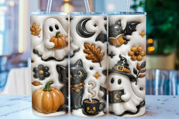 Inflated Halloween Ghost Tumbler Wrap