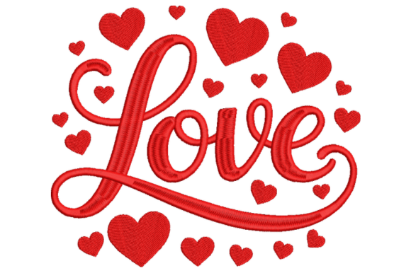 Love Heart Embroidery Design