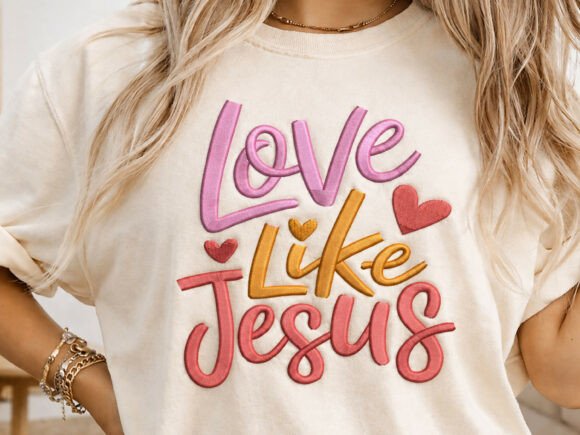 Love Liked Jesus Embroidery Design