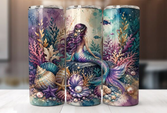 Mermaid Ocean Coral 20oz Tumbler Wrap