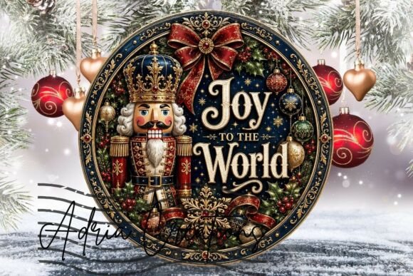 Nutcracker Christmas Ornament Round Sign