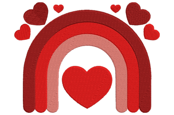 Rainbow Heart Embroidery Design