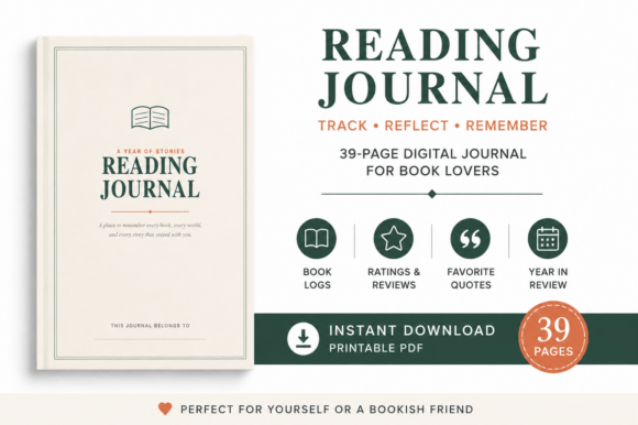 Reading Journal PDF Printable Book Log