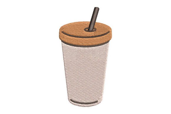 Retro Coffee Cup Embroidery