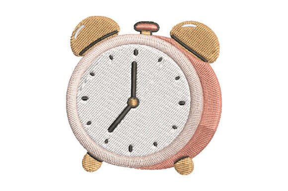 Retro Twin Bell Alarm Clock Embroidery