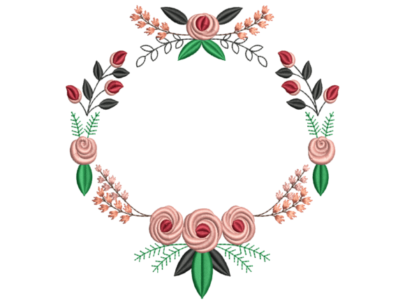 Romantic Pink Rose Floral Wreath