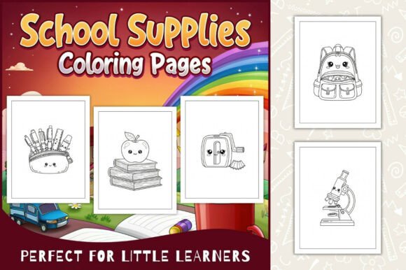 School Supplies Coloring Pages