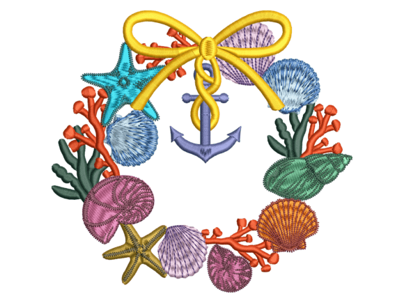 Seashell Anchor and Starfish Wreath