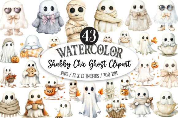 Shabby Chic Ghost Clipart