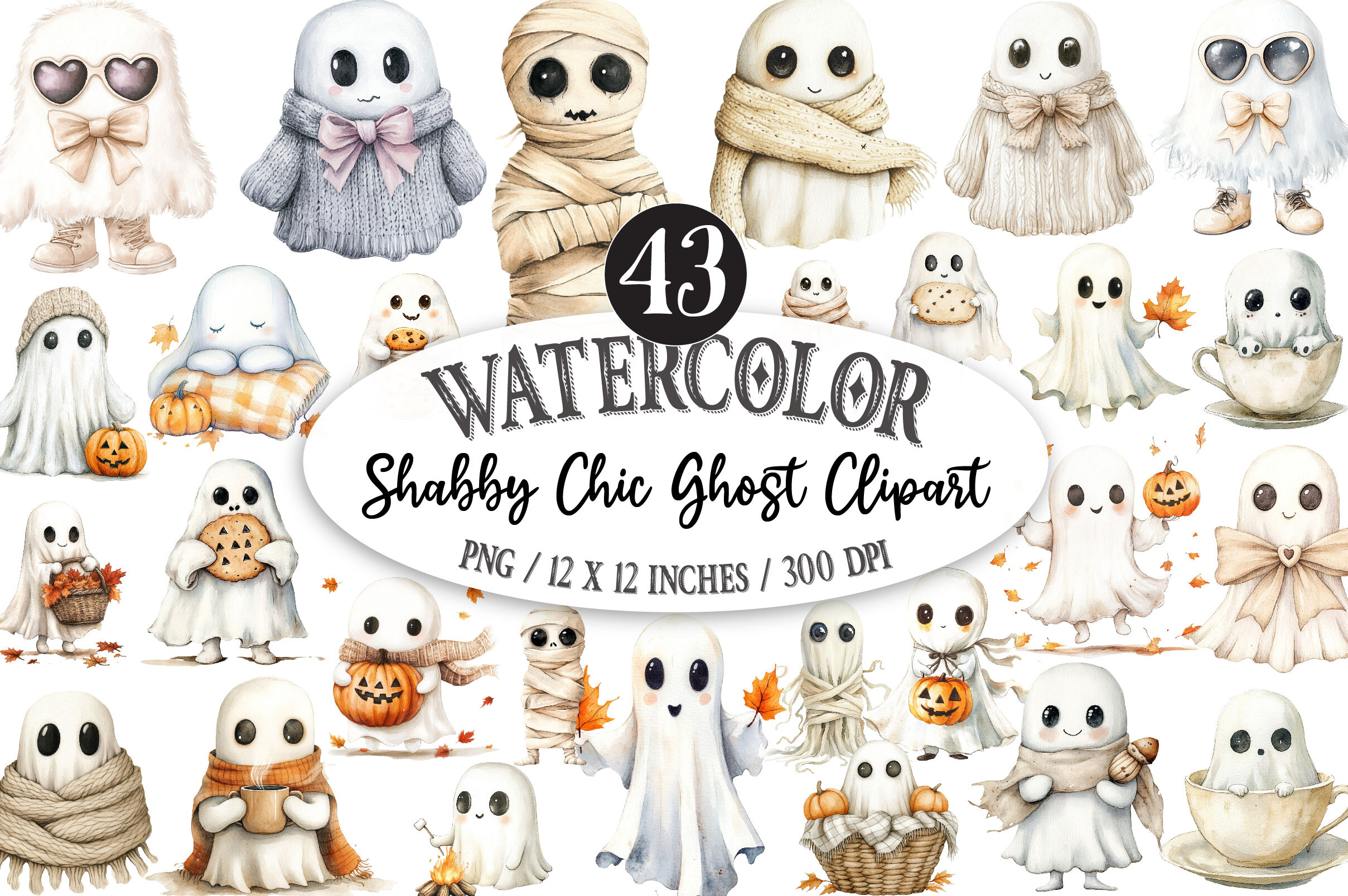 Shabby Chic Ghost Clipart