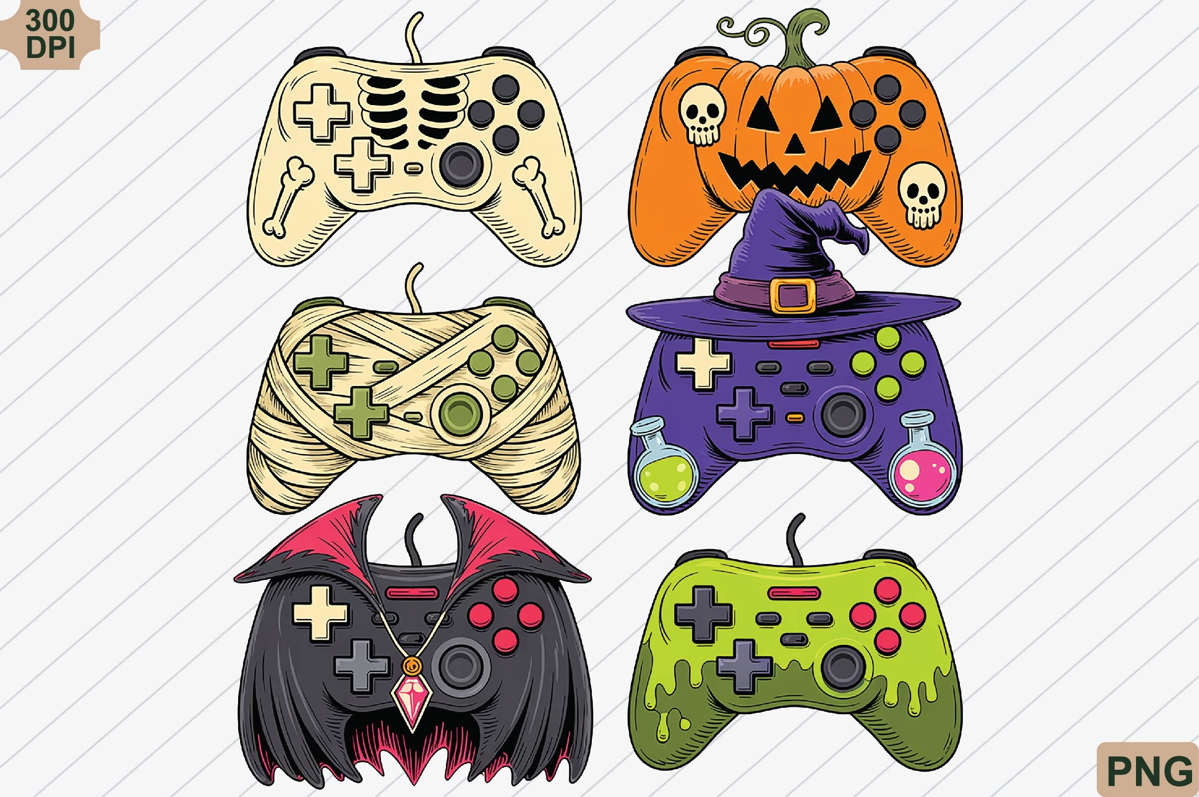 Spooky Gaming Controllers Halloween Png