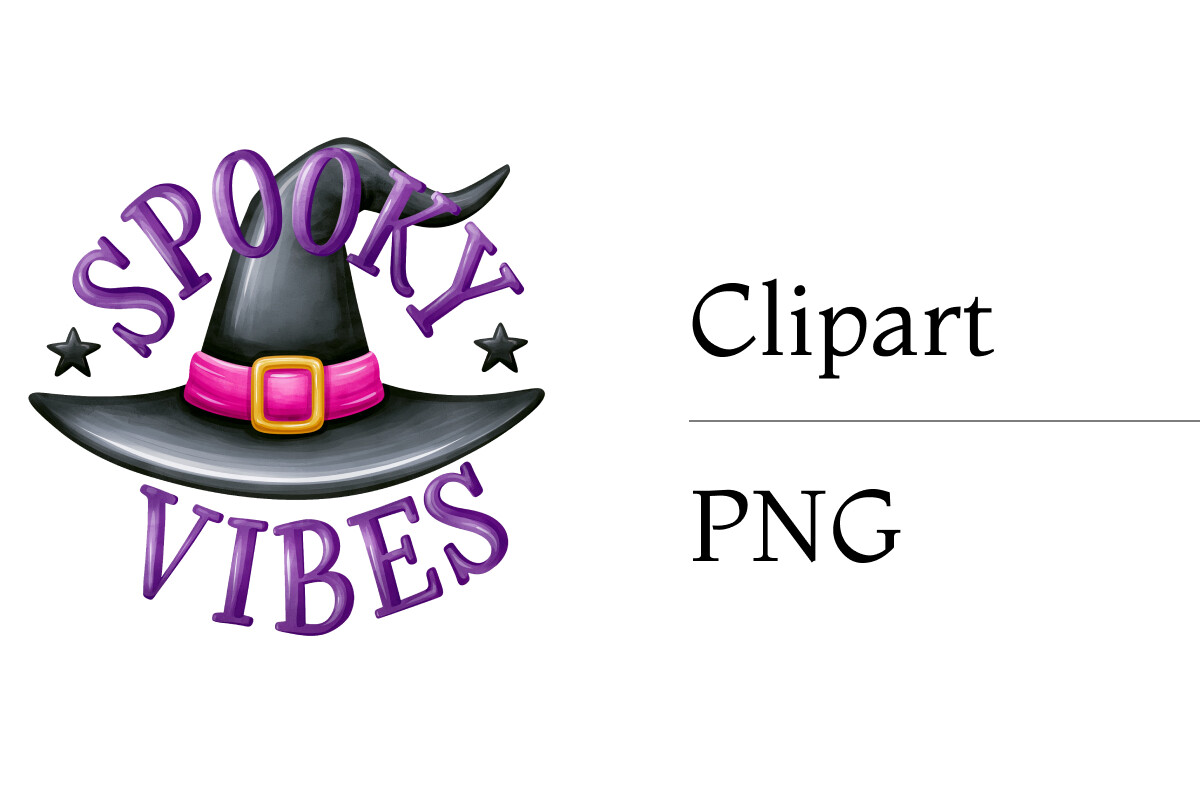 Spooky Vibes Halloween Witch Hat PNG