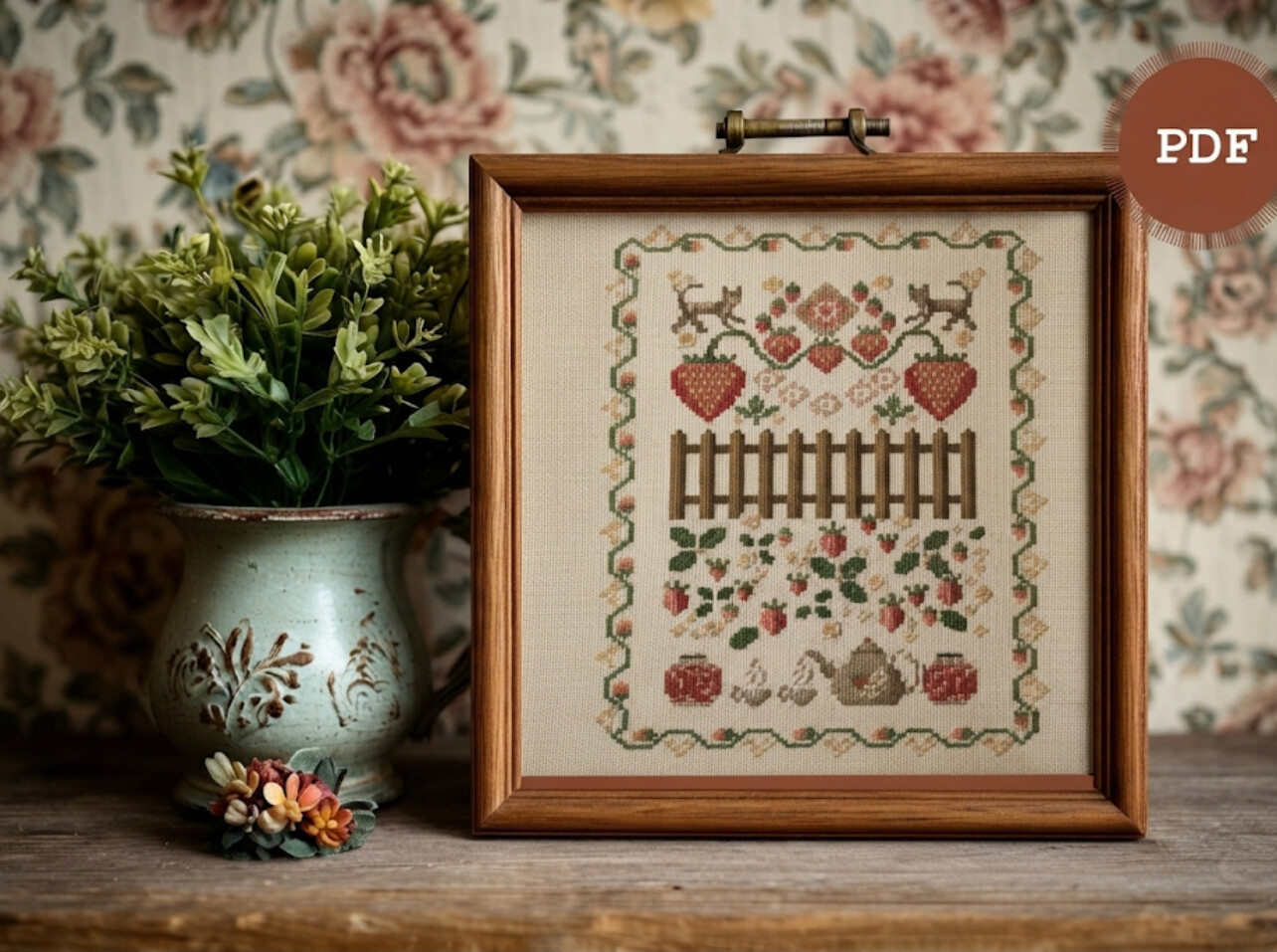 Strawberry Mood Cross Stitch Pattern