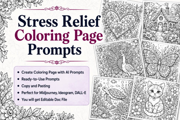 Stress Relief Coloring Page Prompts