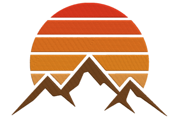 Sunset Mountain Embroidery Design
