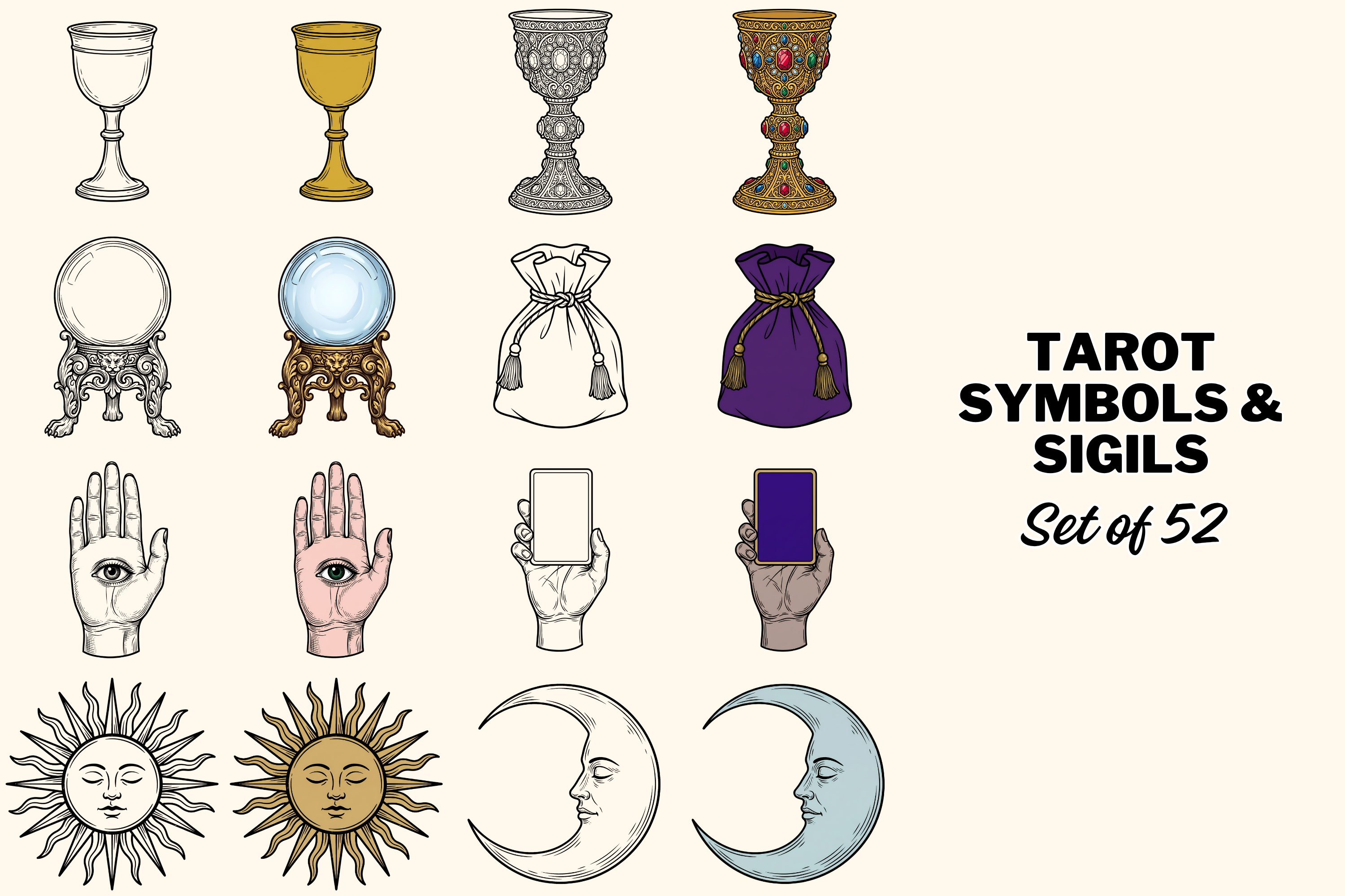 Tarot Symbols & Sigils Clipart Bundle