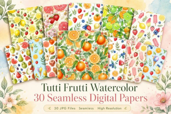 Tutti Frutti Watercolor Seamless