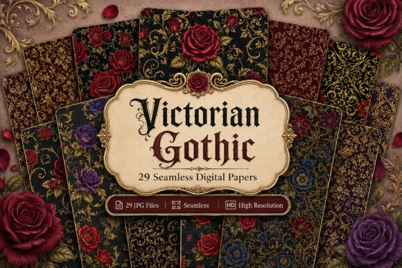 Victorian Gothic Seamless Pattern