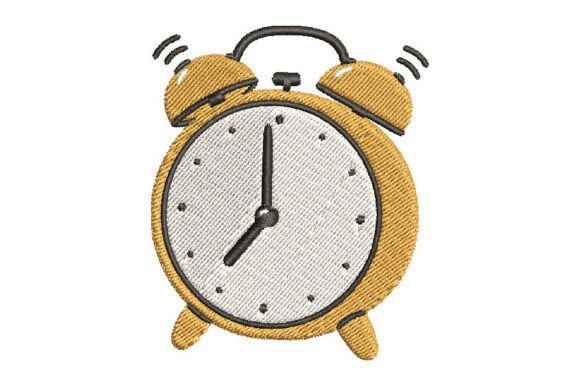 Vintage Alarm Clock Embroidery