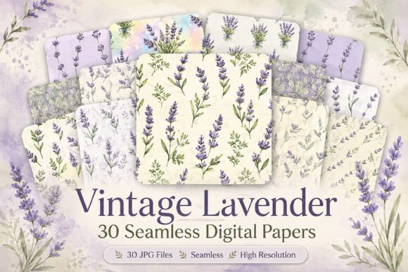 Vintage Lavender Seamless Digital Paper