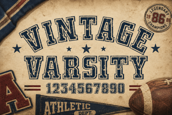 Vintage Varsity Display Font By Sahira Studio
