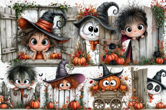Whimsical Halloween Peeking Clipart PNG