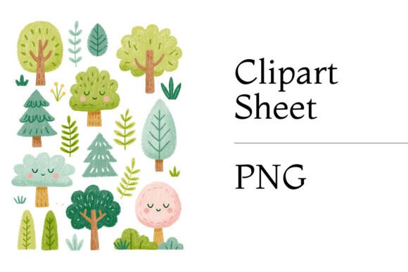 Woodland Trees Forest Clipart PNG