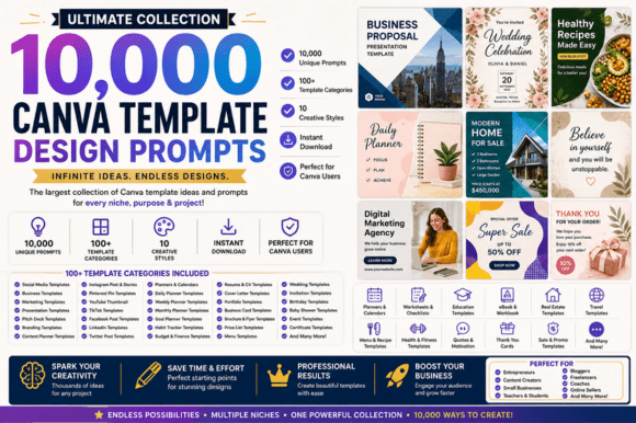 10000 Canva template design prompts alternative product listing