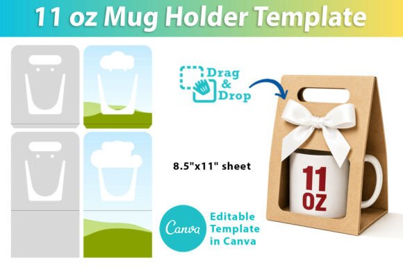 11 Oz Mug Holder Editable Template