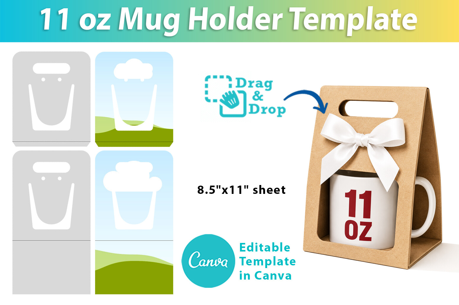 11 Oz Mug Holder Editable Template