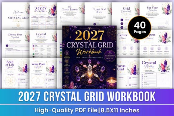 2027 Crystal Grid Workbook | Healing
