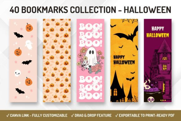 40 Halloween Printable Bookmark Graphics