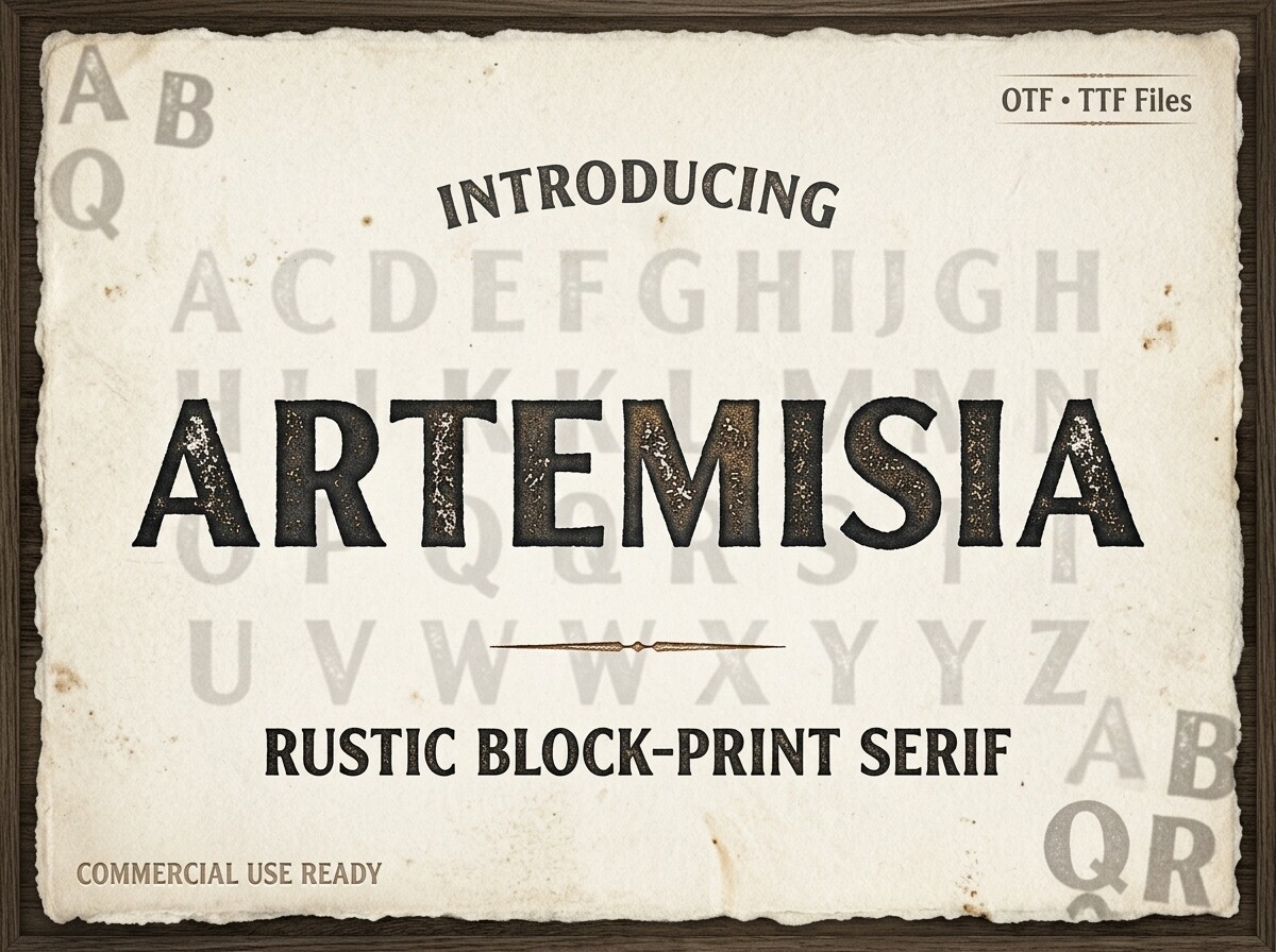 Artemisia packaging font preview