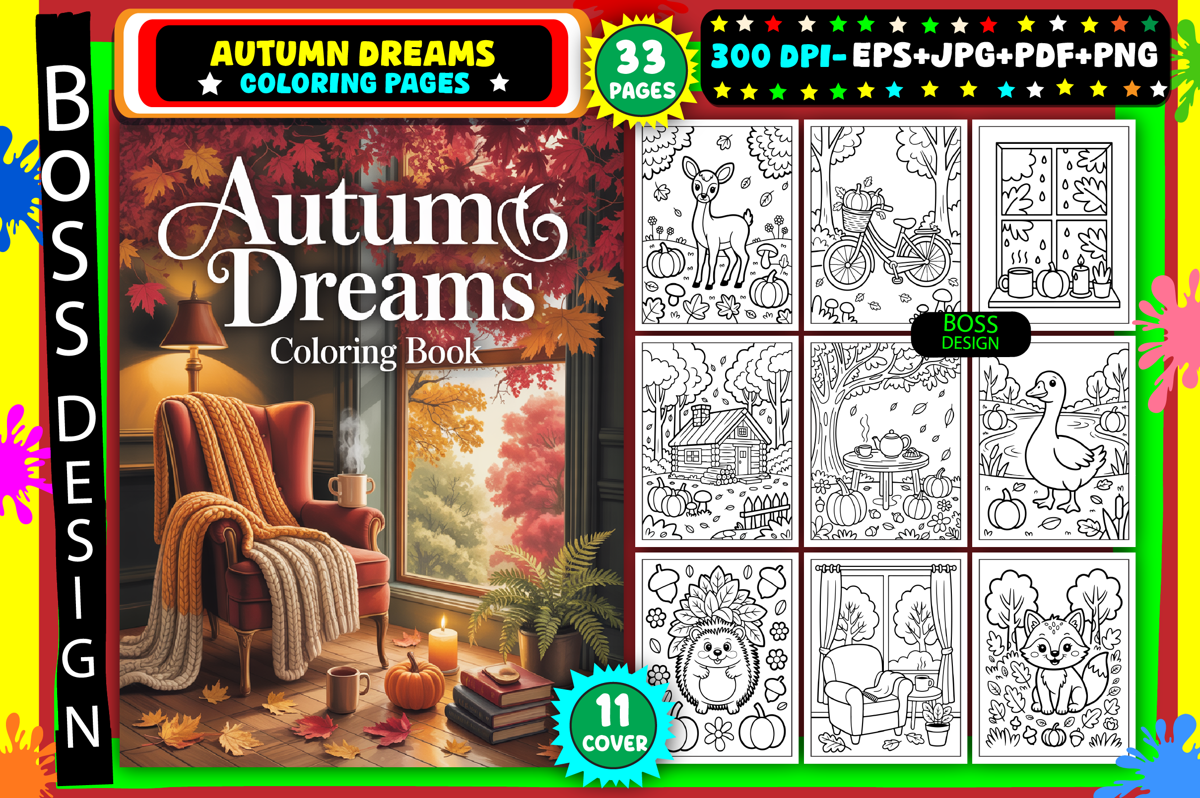 Autumn Dreams Coloring Pages for Adults