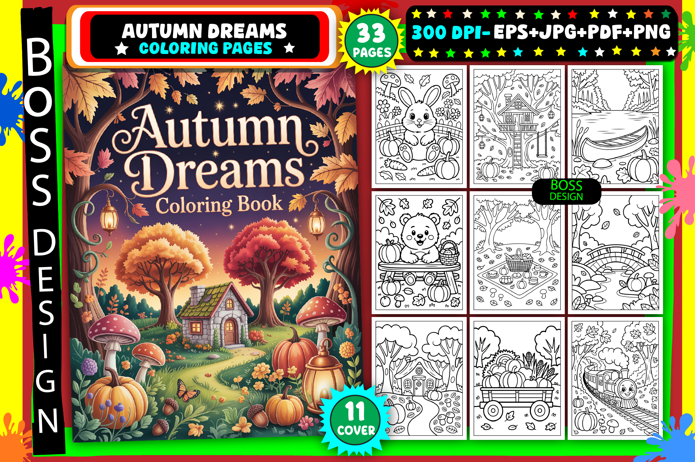 Autumn Dreams Coloring Pages for Adults