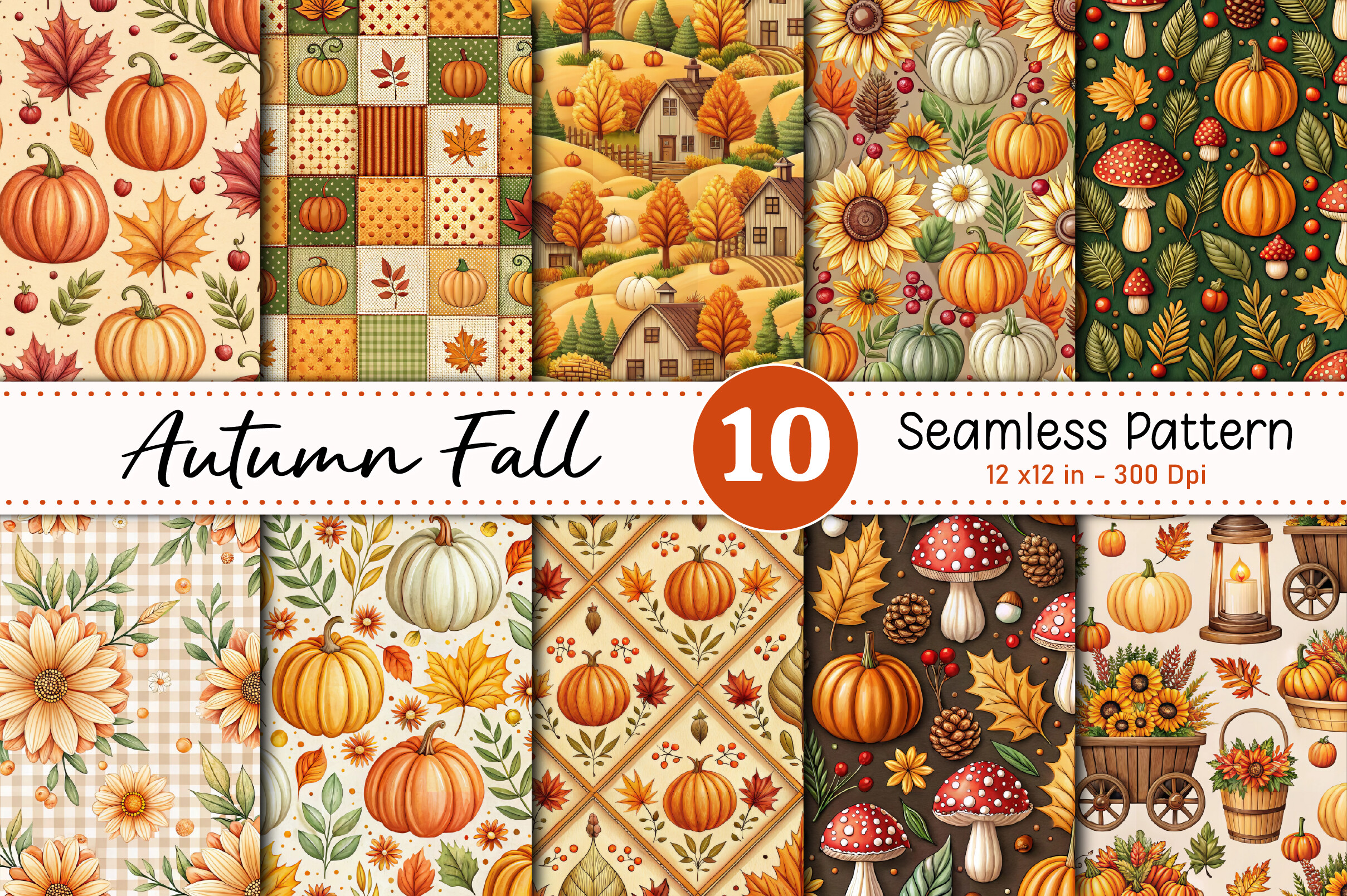Autaum Patterns Autumn Fall Seamless Pattern Graphic by BelleBrush · Creative Fabrica