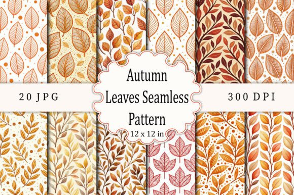 Autumn Leaves Seamless Pattern 2