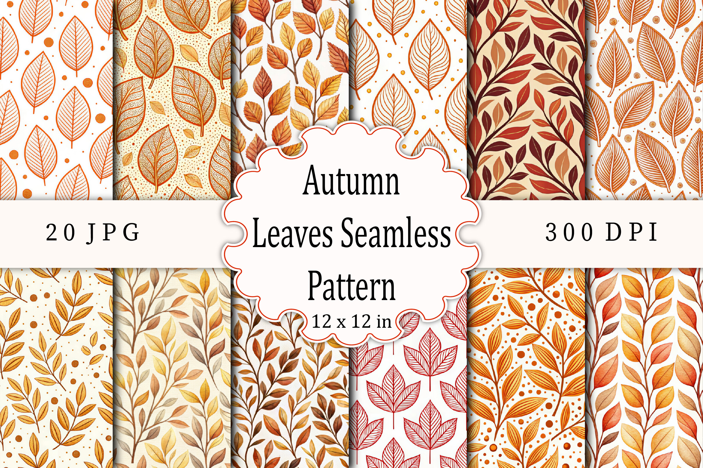 Autumn Leaves Seamless Pattern 2