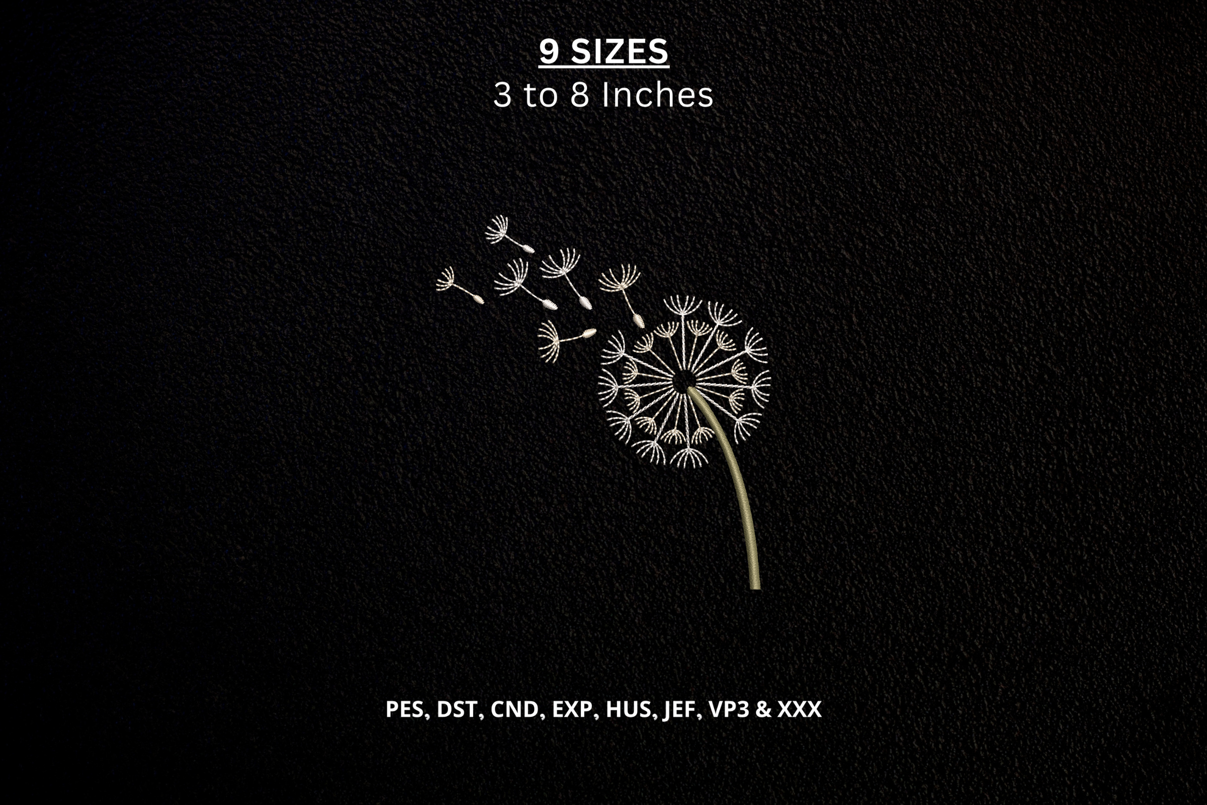 Blowing Dandelion Flower PES DST Pattern
